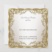 Unieke en elegante gouden sepia trouwuitnodiging kaart (Achterkant)