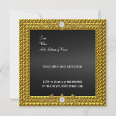 Unieke en elegante zwarte gouduitnodiging kaart (Achterkant)