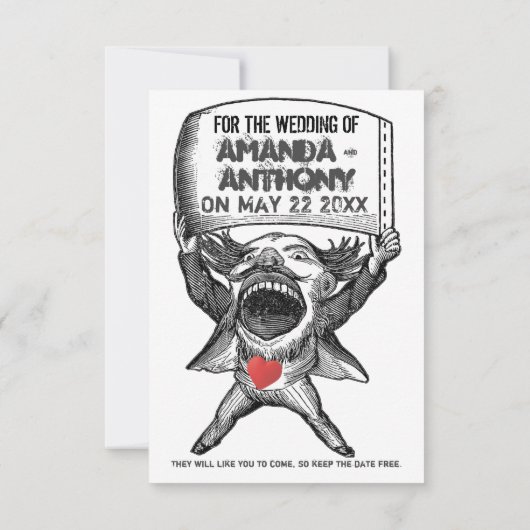 Unieke en grappige bewaar de datum kaart (Achterkant)