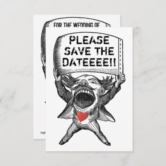 Unieke en grappige bewaar de datum kaart (Voorkant / Achterkant)