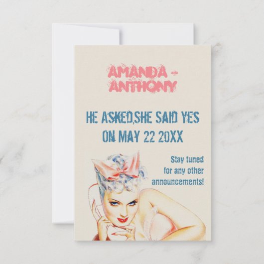 Unieke en grappige verloving aankondiging (Achterkant)