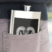 unieke en handgemaakte geitenkop heupfles (Voorbeeld)