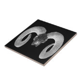 unieke en handgemaakte geitenkop tegeltje (Zijkant)