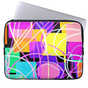 Unieke en kleurrijke neonpatronen Kunst Laptop Sleeve