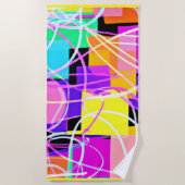 Unieke en kleurrijke neonpatronen Kunst Strandlaken (Voorkant)