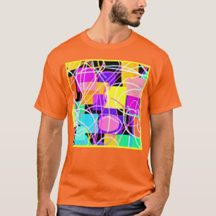Unieke en kleurrijke neonpatronen Kunst T-shirt