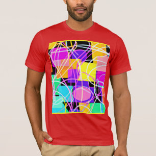 Unieke en kleurrijke neonpatronen kunst t-shirt