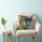 Unieke en kleurrijke Super Dog Graffiti-stijl Kussen (Stoel)