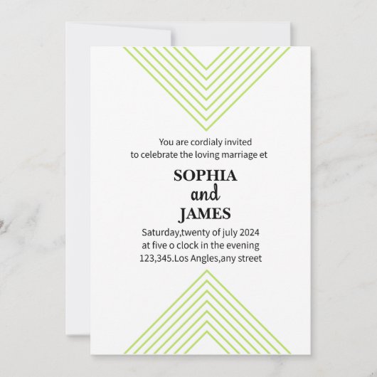 Unieke en minimalistische bruiloft kaart (Voorkant)