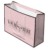 Unieke en moderne logo boodschappentas boutique groot cadeauzakje (Voorkant Gekanteld)