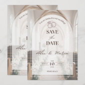 Unieke en moderne trouwkaart kaart (Voorkant / Achterkant)