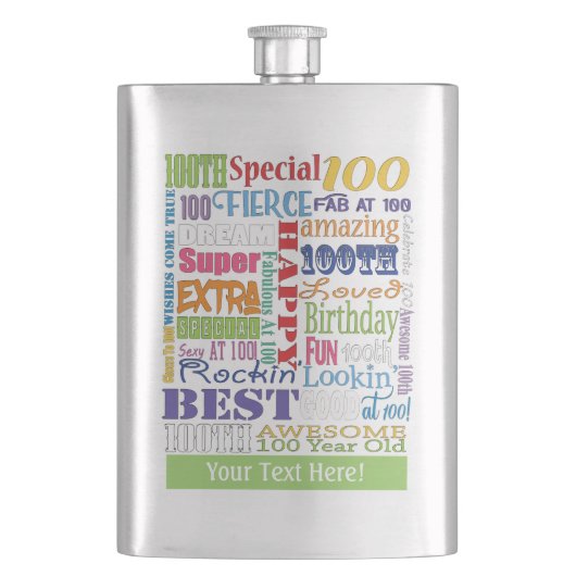 Unieke en speciale 100e verjaardag feestartikelen flacon (Voorkant)