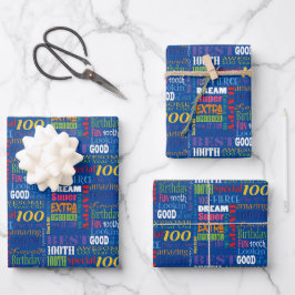 Unieke en speciale 100e verjaardag feestartikelen inpakpapier vel