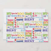 Unieke en speciale 100e verjaardag feestartikelen kaart (Achterkant)