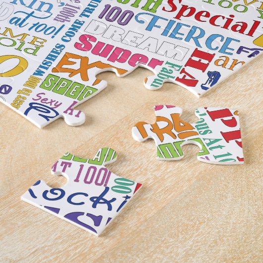 Unieke en speciale 100e verjaardag feestartikelen legpuzzel (Zijkant)