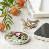 Unieke en speciale 100e verjaardag feestartikelen sleutelhanger (Zijkant)