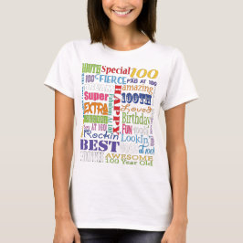 Unieke en speciale 100e verjaardag feestartikelen t-shirt