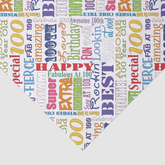 Unieke en speciale 100e verjaardag feestartikelen tissuepapier (Detail)
