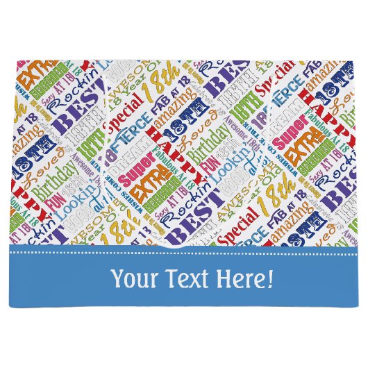 Unieke en speciale 18e verjaardag feestartikelen groot cadeauzakje (Voorkant)