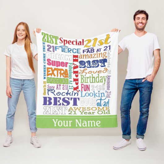 Unieke en speciale 21e verjaardag feestartikelen fleece deken (In situ)
