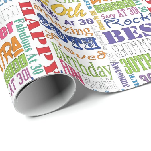 Unieke en speciale 30e verjaardag feestartikelen cadeaupapier (Rol Hoek)
