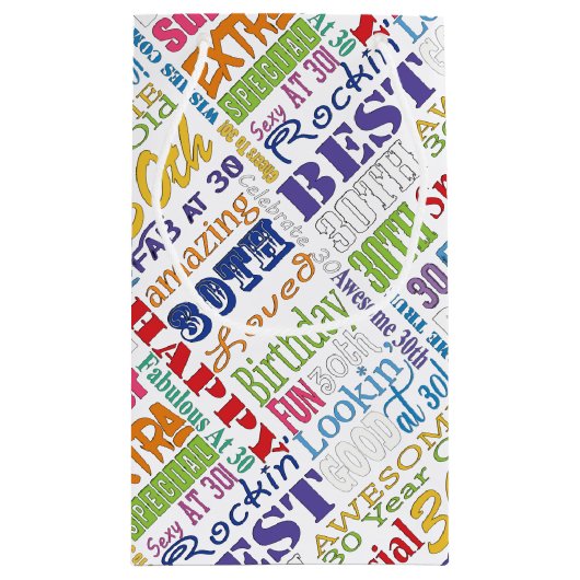 Unieke en speciale 30e verjaardag feestartikelen klein cadeauzakje (Achterkant)