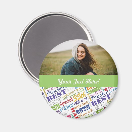 Unieke en speciale 35e verjaardag feestartikelen magneet (Voorkant / Achterkant)