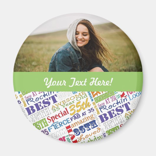 Unieke en speciale 35e verjaardag feestartikelen magneet (Voorkant)