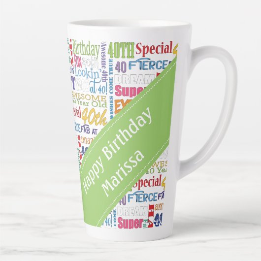 Unieke en speciale 40e verjaardag latte mok (Rechts)