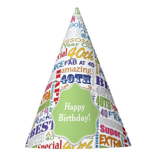 Unieke en speciale 40ste verjaardagsfeestgeschenke feesthoedjes (Voorkant)