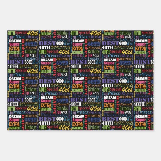 Unieke en speciale 40ste verjaardagsfeestgeschenke inpakpapier vel (Voorkant 2)