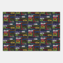 Unieke en speciale 40ste verjaardagsfeestgeschenke inpakpapier vel