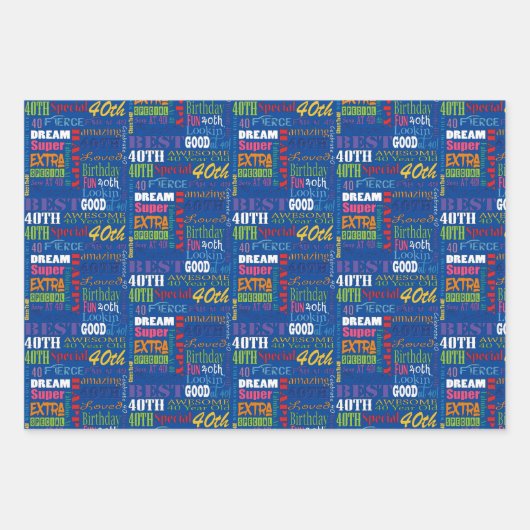 Unieke en speciale 40ste verjaardagsfeestgeschenke inpakpapier vel (Voorkant 2)