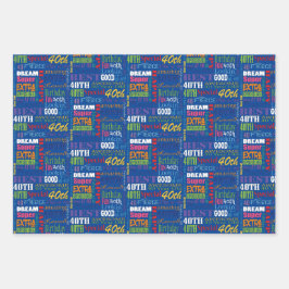 Unieke en speciale 40ste verjaardagsfeestgeschenke inpakpapier vel