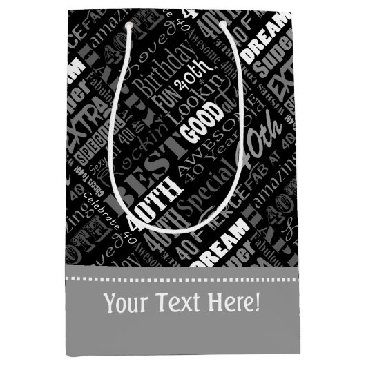 Unieke en speciale 40ste verjaardagsfeestgeschenke medium cadeauzakje (Voorkant)