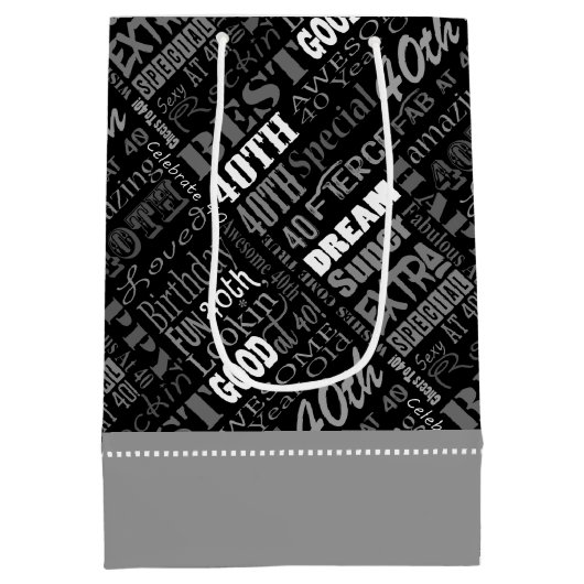 Unieke en speciale 40ste verjaardagsfeestgeschenke medium cadeauzakje (Achterkant)