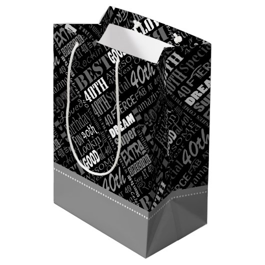 Unieke en speciale 40ste verjaardagsfeestgeschenke medium cadeauzakje (Achterkant Gekanteld)