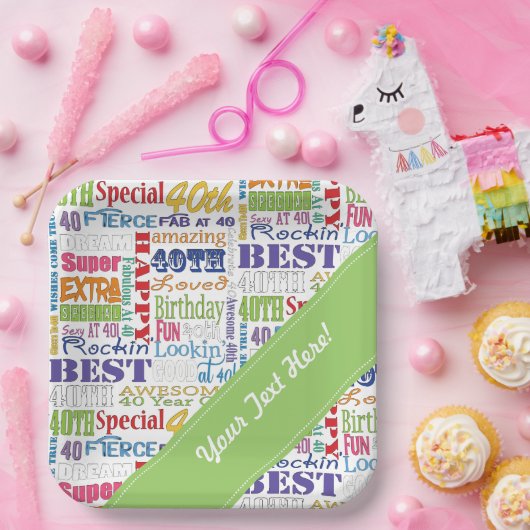 Unieke en speciale 40ste verjaardagsfeestgeschenke papieren bordje (Feest)