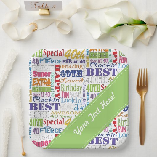 Unieke en speciale 40ste verjaardagsfeestgeschenke papieren bordje (Huwelijk)