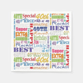 Unieke en speciale 40ste verjaardagsfeestgeschenke servet (Voorkant)