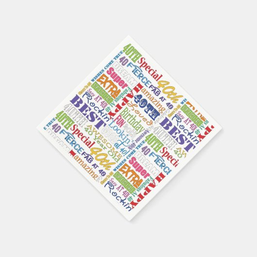 Unieke en speciale 40ste verjaardagsfeestgeschenke servet (Hoek)