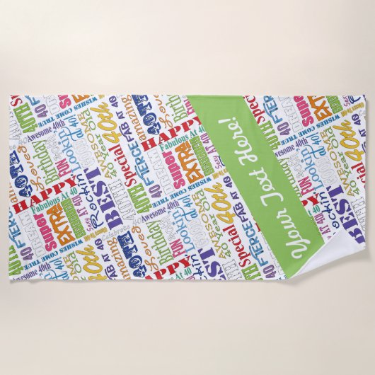 Unieke en speciale 40ste verjaardagsfeestgeschenke strandlaken (Voorkant)