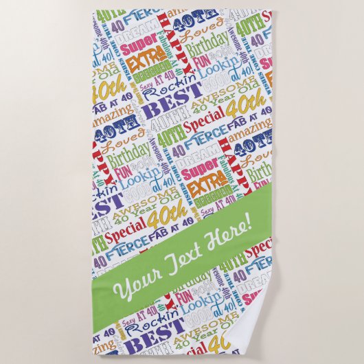 Unieke en speciale 40ste verjaardagsfeestgeschenke strandlaken (Voorkant)