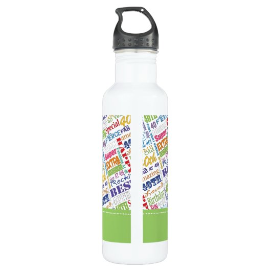 Unieke en speciale 40ste verjaardagsfeestgeschenke waterfles  (Achterkant)