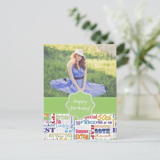 Unieke en speciale 50e verjaardag feestartikelen briefkaart (Staand voorkant)