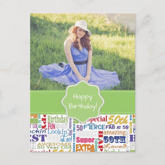 Unieke en speciale 50e verjaardag feestartikelen briefkaart (Voorkant)