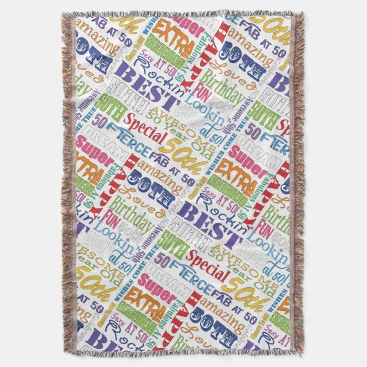 Unieke en speciale 50e verjaardag feestartikelen deken (Voorkant Verticaal)