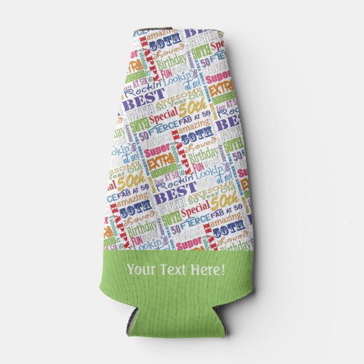 Unieke en speciale 50e verjaardag feestartikelen flesjeskoeler (Voorkant)