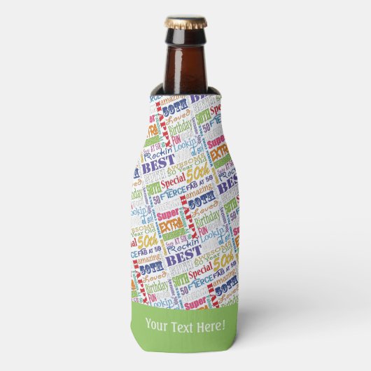 Unieke en speciale 50e verjaardag feestartikelen flesjeskoeler (Fles Voorkant)