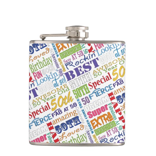 Unieke en speciale 50e verjaardag feestartikelen heupfles (Voorkant)